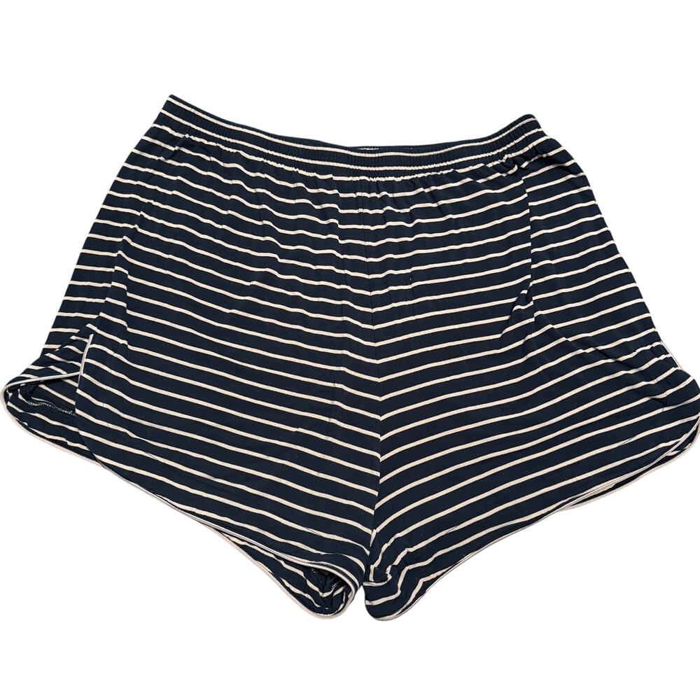 Banana Republic Womens Medium Navy Striped Modal Lounge Pajama Sleep Shorts